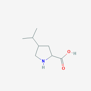 molecular formula C8H15NO2 B13146398 4-Isopropylpyrrolidine-2-carboxylicacid 