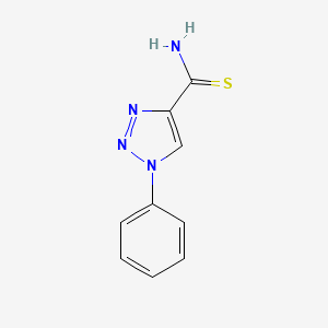 molecular formula C9H8N4S B13146429 1-phenyl-1H-1,2,3-triazole-4-carbothioamide 