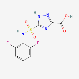 molecular formula C9H6F2N4O4S B13146472 3-(N-(2,6-Difluorophenyl)sulfamoyl)-1H-1,2,4-triazole-5-carboxylic acid CAS No. 313963-92-7