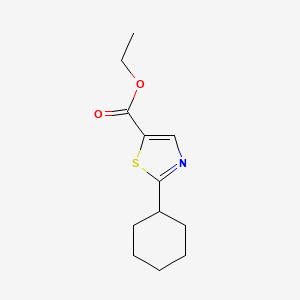 molecular formula C12H17NO2S B13146473 Ethyl 2-cyclohexylthiazole-5-carboxylate 