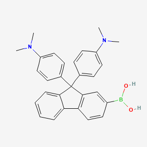 molecular formula C29H29BN2O2 B13146523 (9,9-Bis(4-(dimethylamino)phenyl)-9H-fluoren-2-yl)boronic acid CAS No. 817642-15-2