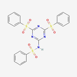 N-[4,6-Di(benzenesulfonyl)-1,3,5-triazin-2-yl]benzenesulfonamide