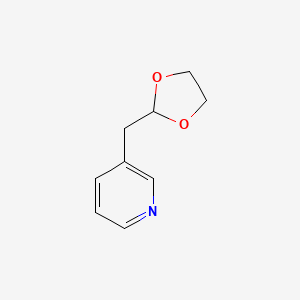 molecular formula C9H11NO2 B13146629 3-((1,3-Dioxolan-2-yl)methyl)pyridine 