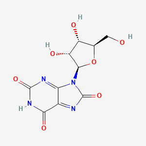 molecular formula C10H10N4O7 B13146641 9-((2R,3R,4S,5R)-3,4-Dihydroxy-5-(hydroxymethyl)tetrahydrofuran-2-yl)-1H-purine-2,6,8(9H)-trione 