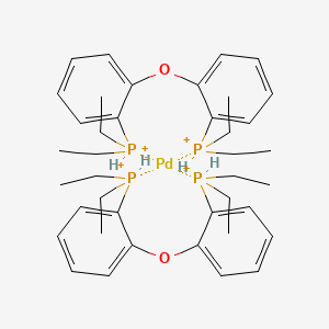 molecular formula C40H60O2P4Pd+4 B13146718 Bis[(oxydi-2,1-phenylene)bis[diethylphosphine]palladium 