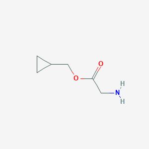 molecular formula C6H11NO2 B13146753 Cyclopropylmethyl 2-aminoacetate 