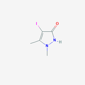 molecular formula C5H7IN2O B13146787 4-Iodo-1,5-dimethyl-1H-pyrazol-3-ol 