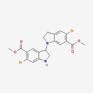 molecular formula C20H18Br2N2O4 B13146804 Dimethyl 5,6'-dibromo-[1,3'-biindoline]-5',6-dicarboxylate 