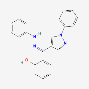 molecular formula C22H18N4O B13146809 (2-hydroxyphenyl)(1-phenyl-1H-pyrazol-4-yl)methanone phenylhydrazone 