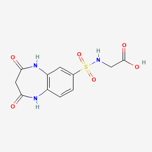 [[(2,4-Dioxo-2,3,4,5-tetrahydro-1H-1,5-benzodiazepin-7-yl)sulfonyl]amino]acetic acid