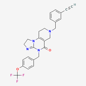 7-(3-Ethynylbenzyl)-4-(4-(trifluoromethoxy)benzyl)-1,2,6,7,8,9-hexahydroimidazo[1,2-a]pyrido[3,4-e]pyrimidin-5(4H)-one