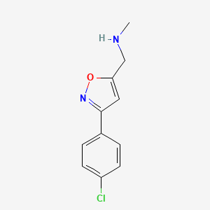 molecular formula C11H11ClN2O B13146838 1-(3-(4-Chlorophenyl)isoxazol-5-yl)-N-methylmethanamine 