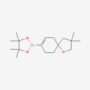 molecular formula C17H29BO3 B13146868 2-(3,3-Dimethyl-1-oxaspiro[4.5]dec-7-en-8-yl)-4,4,5,5-tetramethyl-1,3,2-dioxaborolane 