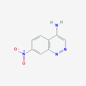 molecular formula C8H6N4O2 B13146891 7-Nitrocinnolin-4-amine 