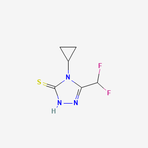 molecular formula C6H7F2N3S B13146898 4-cyclopropyl-5-(difluoromethyl)-4H-1,2,4-triazole-3-thiol 