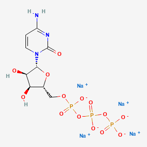 molecular formula C9H12N3Na4O14P3 B13146906 Cytidine 5'-triphosphate tetrasodium salt 