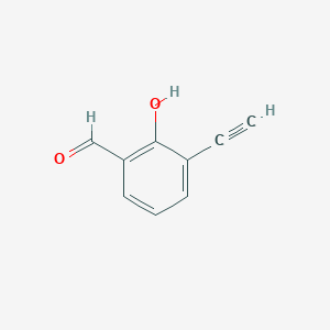 molecular formula C9H6O2 B13146947 3-Ethynyl-2-hydroxybenzaldehyde 