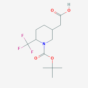 2-{1-[(Tert-butoxy)carbonyl]-6-(trifluoromethyl)piperidin-3-yl}acetic acid