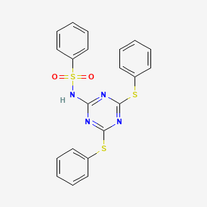 N-[4,6-Bis(phenylsulfanyl)-1,3,5-triazin-2-yl]benzenesulfonamide