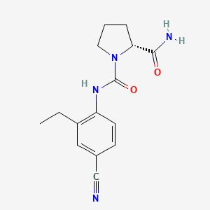 molecular formula C15H18N4O2 B13147290 (R)-N1-(4-Cyano-2-ethylphenyl)pyrrolidine-1,2-dicarboxamide 