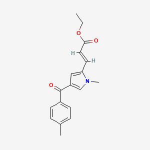 molecular formula C18H19NO3 B1314732 2-烯酸乙酯(2E)-3-{1-甲基-4-[(4-甲苯基)-羰基]-1H-吡咯-2-基}丙-2-烯酸 CAS No. 428872-08-6