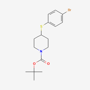 molecular formula C16H22BrNO2S B1314736 叔丁基 4-((4-溴苯基)硫代)哌啶-1-羧酸酯 CAS No. 188527-03-9