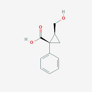 molecular formula C11H12O3 B1314742 (1R,2S)-2-(羟甲基)-1-苯基环丙烷羧酸 CAS No. 66823-04-9