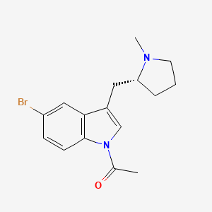 molecular formula C16H19BrN2O B1314753 (R)-1-(5-溴-3-((1-甲基吡咯烷-2-基)甲基)-1H-吲哚-1-基)乙酮 CAS No. 205369-12-6