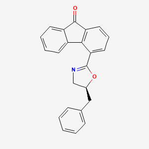 molecular formula C23H17NO2 B13147693 (S)-4-(5-Benzyl-4,5-dihydrooxazol-2-yl)-9H-fluoren-9-one 