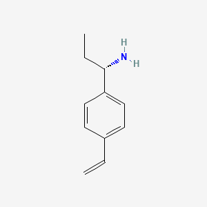 molecular formula C11H15N B13147701 (S)-1-(4-Vinylphenyl)propan-1-amine 