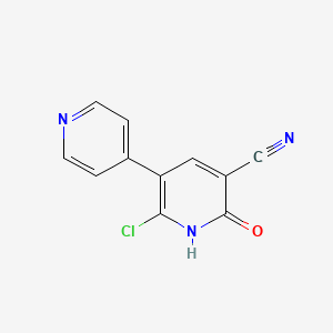 molecular formula C11H6ClN3O B13147730 2-Chloro-6-oxo-1,6-dihydro-[3,4'-bipyridine]-5-carbonitrile 