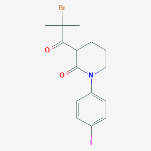 molecular formula C15H17BrINO2 B13147741 3-(2-Bromo-2-methylpropanoyl)-1-(4-iodophenyl)piperidin-2-one 