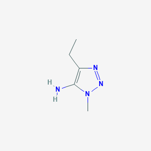 molecular formula C5H10N4 B13147750 4-ethyl-1-methyl-1H-1,2,3-triazol-5-amine 