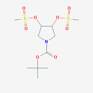 molecular formula C11H21NO8S2 B13147827 1-Boc-3,4-bis[(methylsulfonyl)oxy]pyrrolidine 