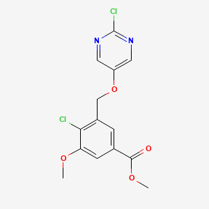 Methyl 4-chloro-3-((2-chloropyrimidin-5-yloxy)methyl)-5-methoxybenzoate