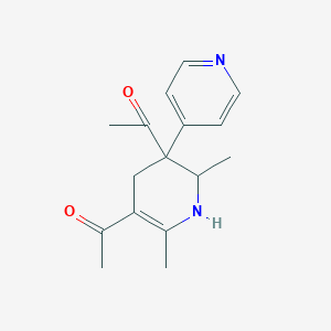 molecular formula C16H20N2O2 B13147957 1,1'-(2,6-Dimethyl-1,2,3,4-tetrahydro-[3,4'-bipyridine]-3,5-diyl)diethanone 