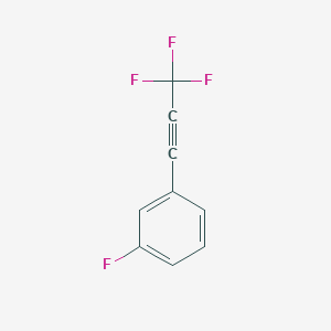 molecular formula C9H4F4 B13148000 1-Fluoro-3-(trifluoroprop-1-YN-1-YL)benzene 