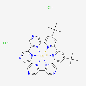 molecular formula C34H36Cl2N10Ru B13148010 (2,2'-Bipyridyl)(2,2'-bis(4-tert-butylpyridine))rutheniumdichloride 