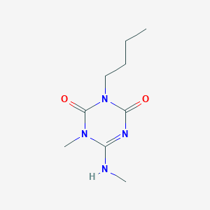 molecular formula C9H16N4O2 B13148036 3-Butyl-1-methyl-6-(methylamino)-1,3,5-triazine-2,4(1H,3H)-dione CAS No. 57987-25-4