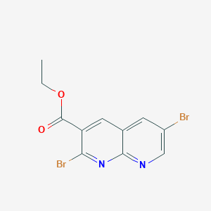 molecular formula C11H8Br2N2O2 B13148046 Ethyl 2,6-dibromo-1,8-naphthyridine-3-carboxylate 