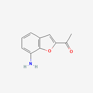 molecular formula C10H9NO2 B13148125 1-(7-Aminobenzofuran-2-yl)ethanone 