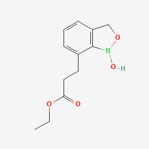 molecular formula C12H15BO4 B13148142 [3-(1,3-Dihydro-1-hydroxy-2,1-benzoxaborol-7-yl)]propionic acid ethyl ester 