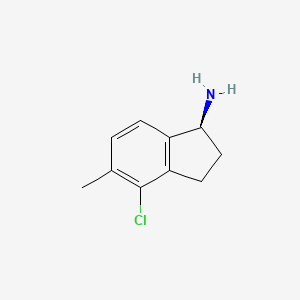 molecular formula C10H12ClN B13148173 1H-Inden-1-amine,4-chloro-2,3-dihydro-5-methyl-,(1S)- 