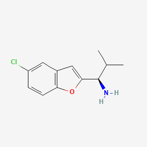 molecular formula C12H14ClNO B13148221 (1R)-1-(5-Chlorobenzo[D]furan-2-YL)-2-methylpropylamine 