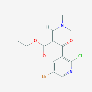 molecular formula C13H14BrClN2O3 B13148250 Ethyl(E)-2-(5-bromo-2-chloronicotinoyl)-3-(dimethylamino)acrylate 