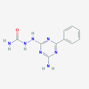 molecular formula C10H11N7O B13148290 2-(4-Amino-6-phenyl-1,3,5-triazin-2-yl)hydrazine-1-carboxamide CAS No. 61452-88-8