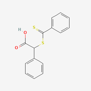 molecular formula C15H12O2S2 B13148313 2-Phenyl-2-((phenylcarbonothioyl)thio)aceticacid 