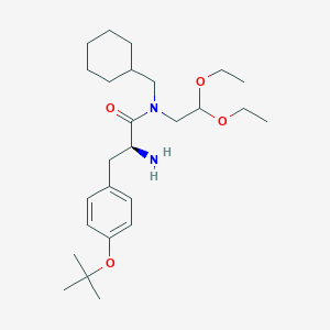 molecular formula C26H44N2O4 B13148374 (S)-2-Amino-3-(4-(tert-butoxy)phenyl)-N-(cyclohexylmethyl)-N-(2,2-diethoxyethyl)propanamide 