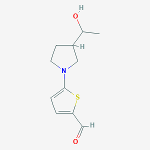 5-[3-(1-Hydroxyethyl)pyrrolidin-1-YL]thiophene-2-carbaldehyde