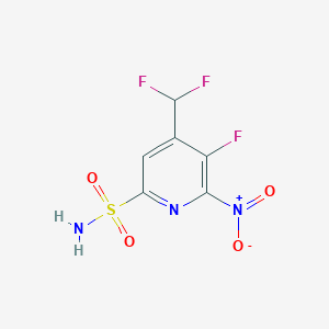 molecular formula C6H4F3N3O4S B13148432 4-(Difluoromethyl)-5-fluoro-6-nitropyridine-2-sulfonamide 